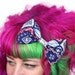 Bandana Print Hair Bow, Blue, Red Hair Clip Bow