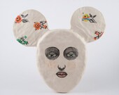 Clay and Drawing Woman with Ears - Inspired by Romanian Folk Art - Astrolily - DoubleFoxStudio