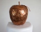 Unique Hammered Copper Apple Sculpture Made to Order
