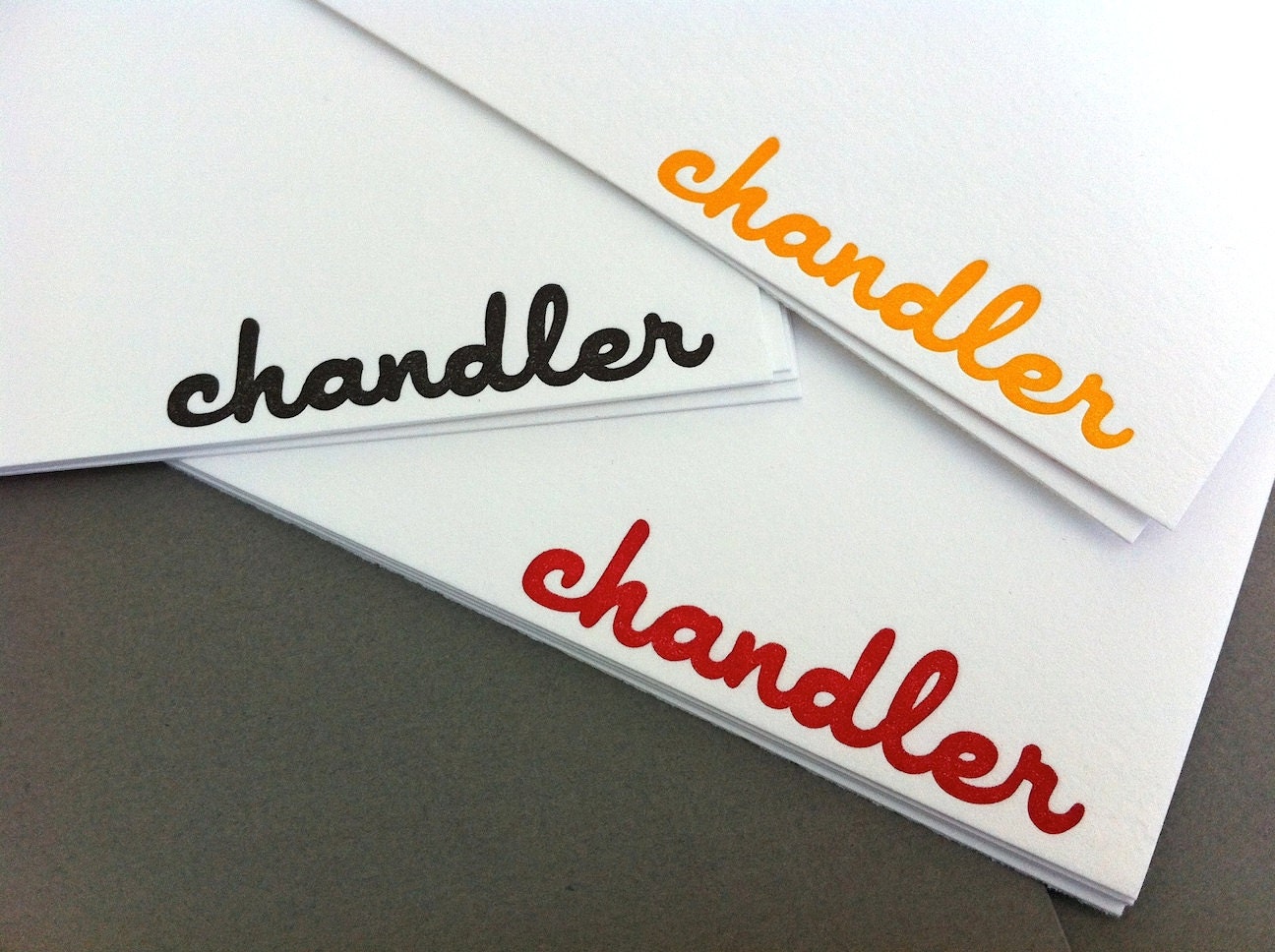 Personalized Stationery Gift // Letterpress Script // set of 25