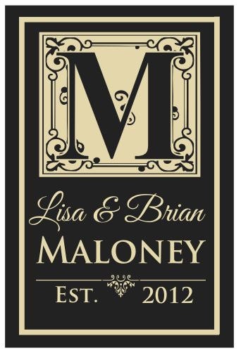 Personalized Family Name Sign Custom Family Established Sign, 12x18 Wood Sign, Hand Painted, Vinyl Lettering