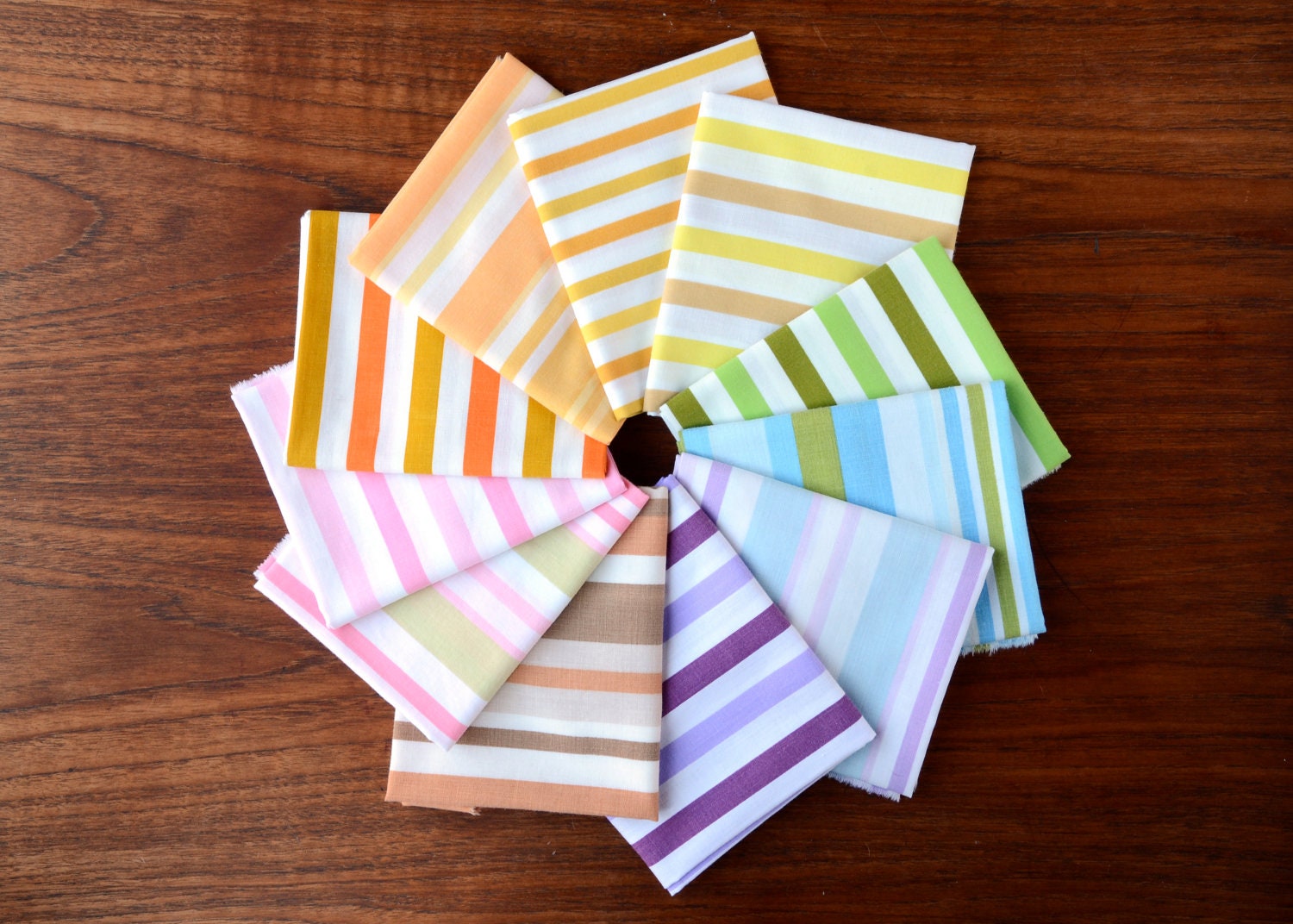 Rainbow Stripes Fat Quarter Bundle - 11 Fat Quarters