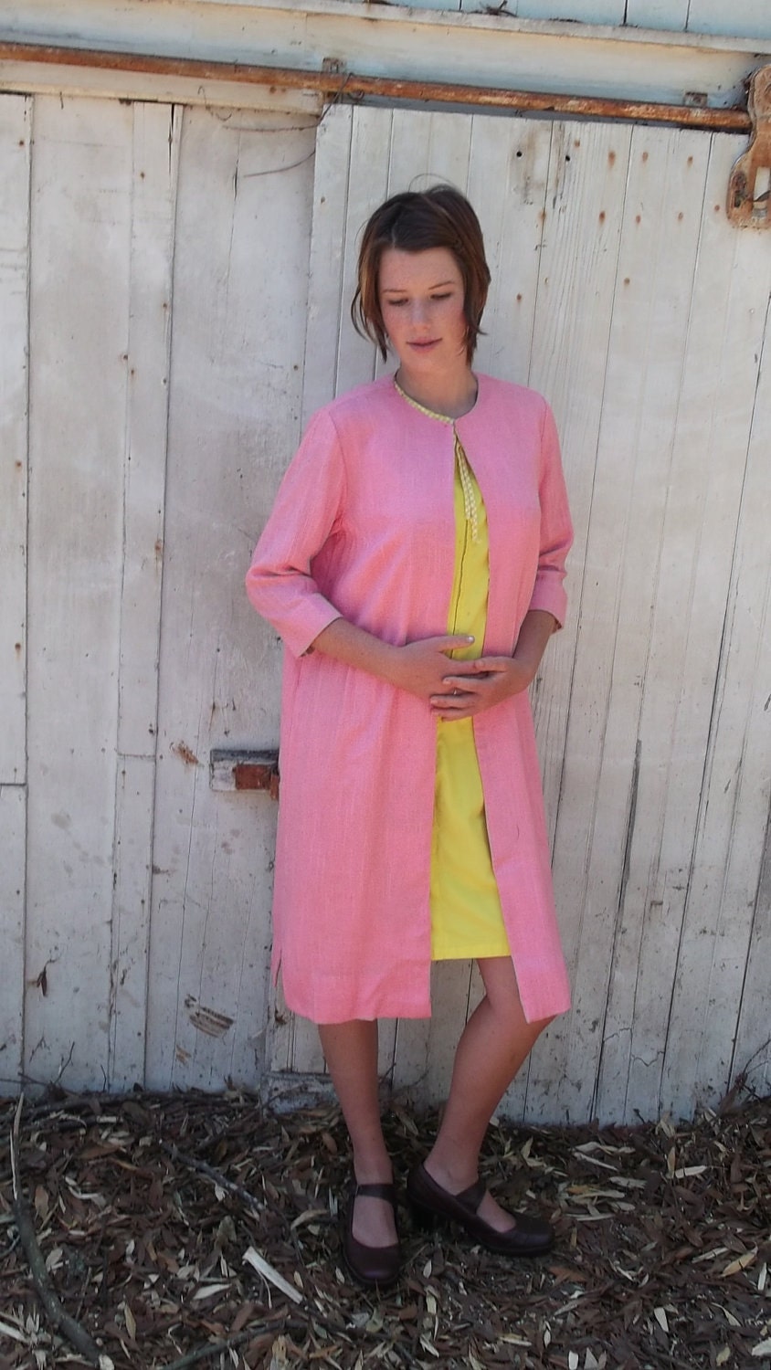 Buy maternity outerwear - vintage  60s maternity coat pink long jacket