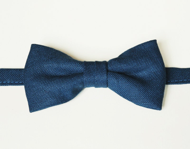 Nico - Royal Blue Linen Bow Tie