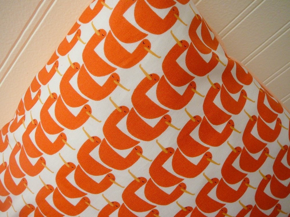 Gaggle of Geese - Orange - Pillow Cover