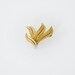 Vintage rustic gold metal leaf brooch.
