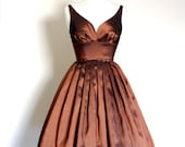 Size UK 6-16 - Copper Taffeta Prom Dress - Made by Dig For Victory