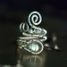 Labradorite Ring, Nickel Free, Argentium Silver Ring - AA Blue Green Fire Labradorite, Iridescent, Blue Flame - "Luna" Moss & Mist Jewelry