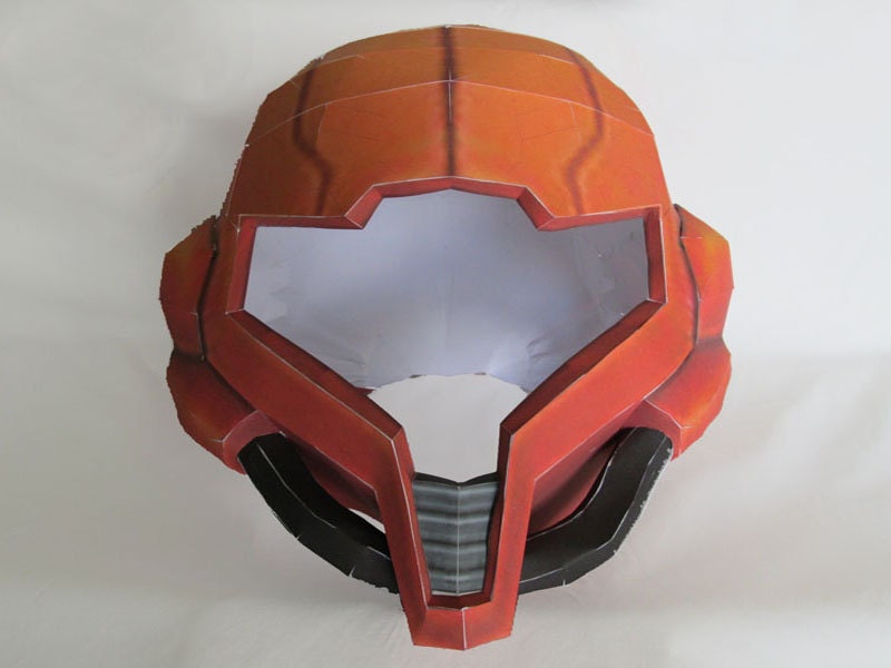 Metroid Papercraft Pattern - Full Size Samus Aran Helmet - Cosplay
