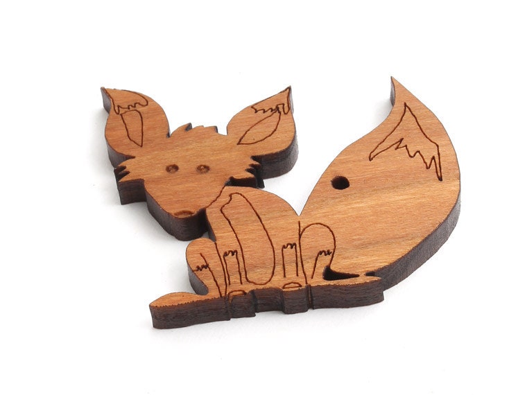 XL Mini Fox Beads - 2" Size - Laser Cut Wood - Free Shipping - Etsy Itsies by Timber Green Woods