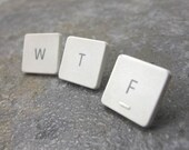 iTacks - WTF, Upcycled Mac Computer Key Thumbtacks - set of 3, gift, birthday