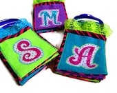 Zebra Print Birthday Sleepover Party Personalized Goody Treat Loot Bag Girls Kids Children - Pick Your Fabric and Initial