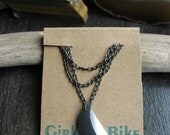 Triangle Moon Necklace - upcycled bicycle innertube