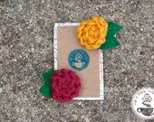 Fleur Clips - Single Crochet Rosette Hair Clips