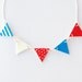 Bunting - Red, White and Blue Hand Drawn Necklace - Made To Order