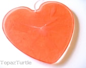 Custom Ornament Christmas , Resin Coral Red Valentine Ornament , Marble Swirl Heart Shape, Wedding Favor , Hanging Heart