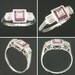 RESERVED Art Deco ruby diamond engagement ring platinum band fine vintage jewelry - Bague Art Déco