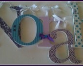 Baby Girl Wooden Letters - NORAHS THEME - Coord with Pottery Barn Kids Brooklyn Bedding