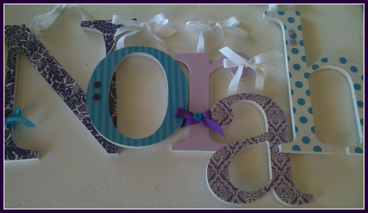 Baby Girl Wooden Letters - NORAHS THEME - Coord with Pottery Barn Kids Brooklyn Bedding