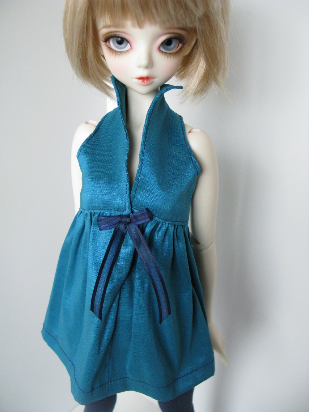 OOAK Teal empire waist tunic top and navy leggings for SD 13 ball-jointed dolls