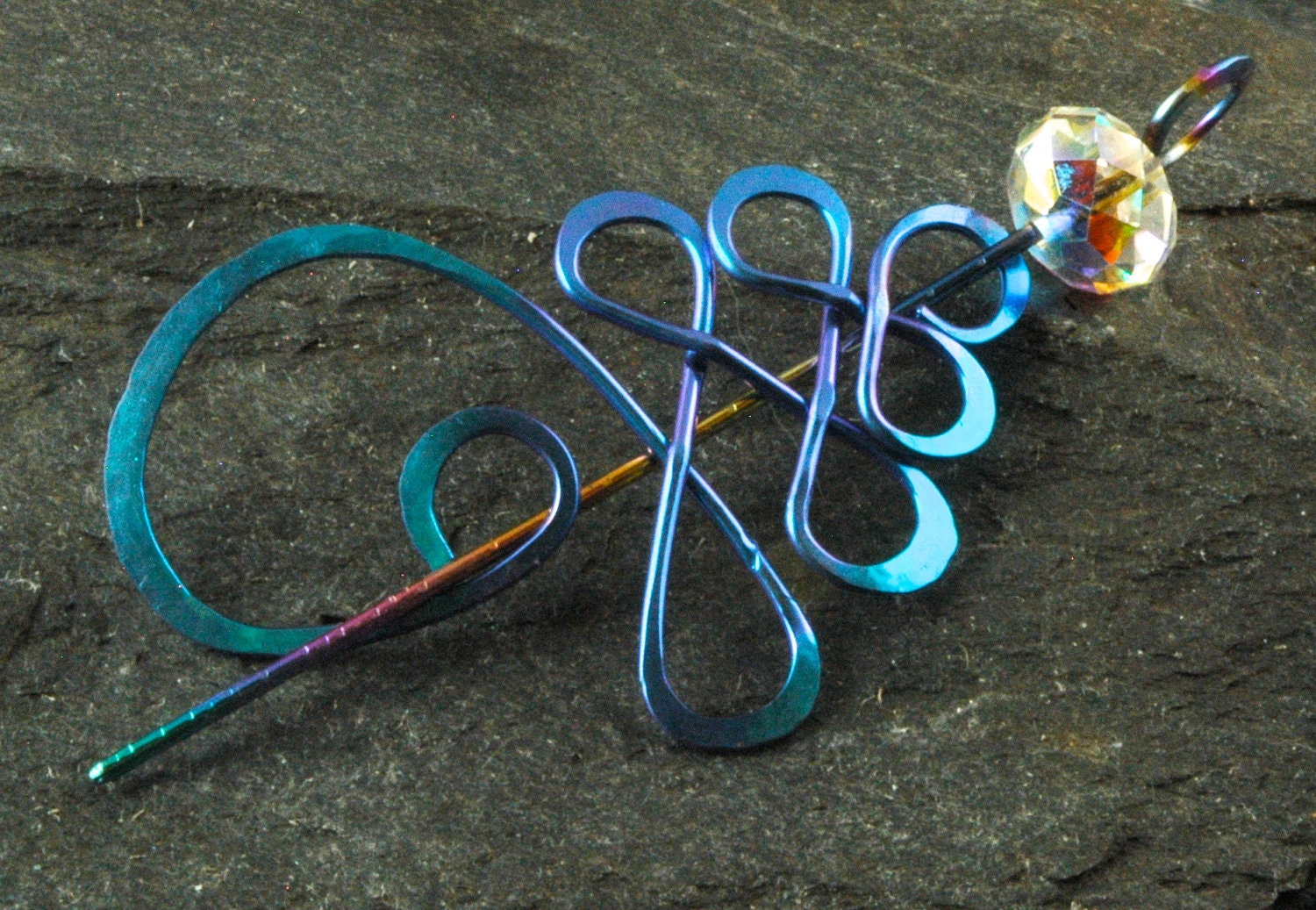 Anodized Niobium Forged Scarf Pin
