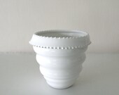 White Stoneware Vessel With Undulating Form and Spikes / Hand Thrown and Altered Piece / "PURE SPIKE"