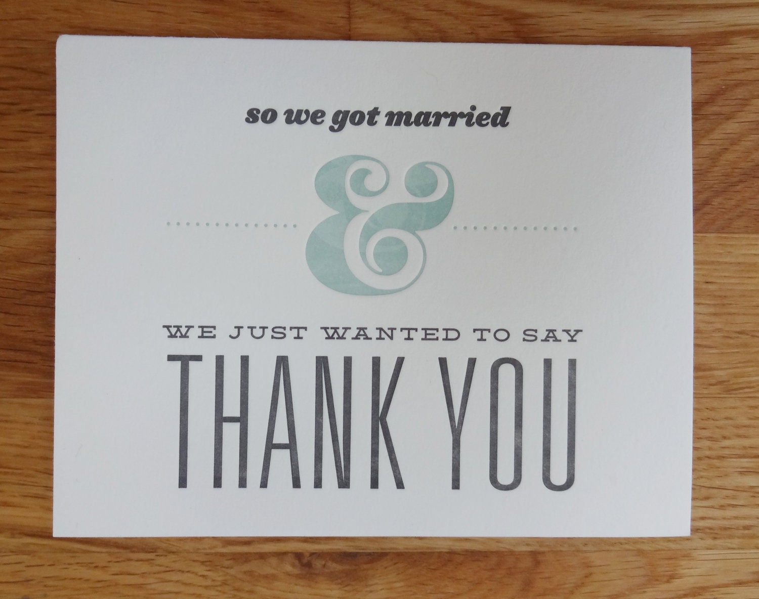 50 Letterpress Printed Wedding Thank-You Cards