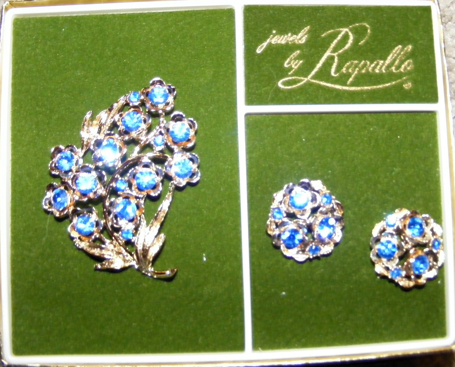 Rapallo Forget-me-Not brooch and earring set