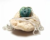 Blue Slag Glass Jewelry- Handmade Seaglass Necklace- Sterling Silver Authentic Bluestone Jewellery by Allybeans