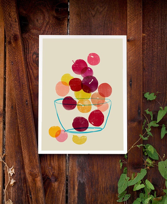 Kitchen Art print - Plums - Summer Fruit Art / high quality fine art print