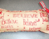 Christmas Believe Burlap Novelty Pillow