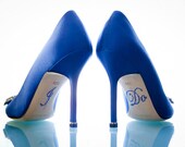 ROYAL BLUE "I Do" Shoe Rhinestone Applique