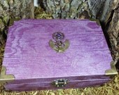 Tarot Box, Jewelry Box, Witchcraft, Wicca,Metallic Purple Trinket Box, Isis,Wiccan, Pagan Keepsake Box