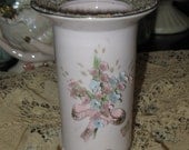 Vintage Lefton 1950s Pink Vase Hallmarks Collectable Home Decor Hollywood Regency