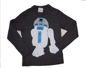 R2D2 Felted Star Wars T shirt also avail in short sleevs black or blue