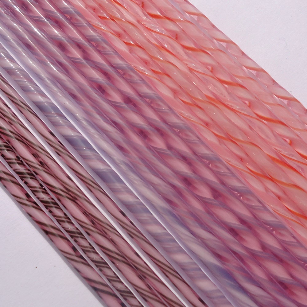 Pink, purple and black mix pack Twistie cane CoE 104 20pcs