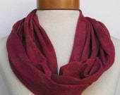 Infinity Scarf Hand Dyed in Fire Brick Red 160