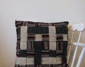 Sweater Pillow  Wool decorative Throw  Cushion Mens Home Decor