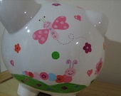 Personalized Large Piggy Bank Butterfly, caterpillar- flower girl ,birthday, christenings, communions, Baby Shower Gift
