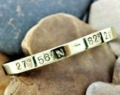 1/4" Inch Width Personalized Hand Stamped Cuff Bracelet