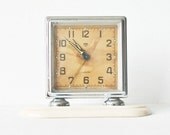Vintage Russian mechanical alarm clock Slava from Soviet Union period