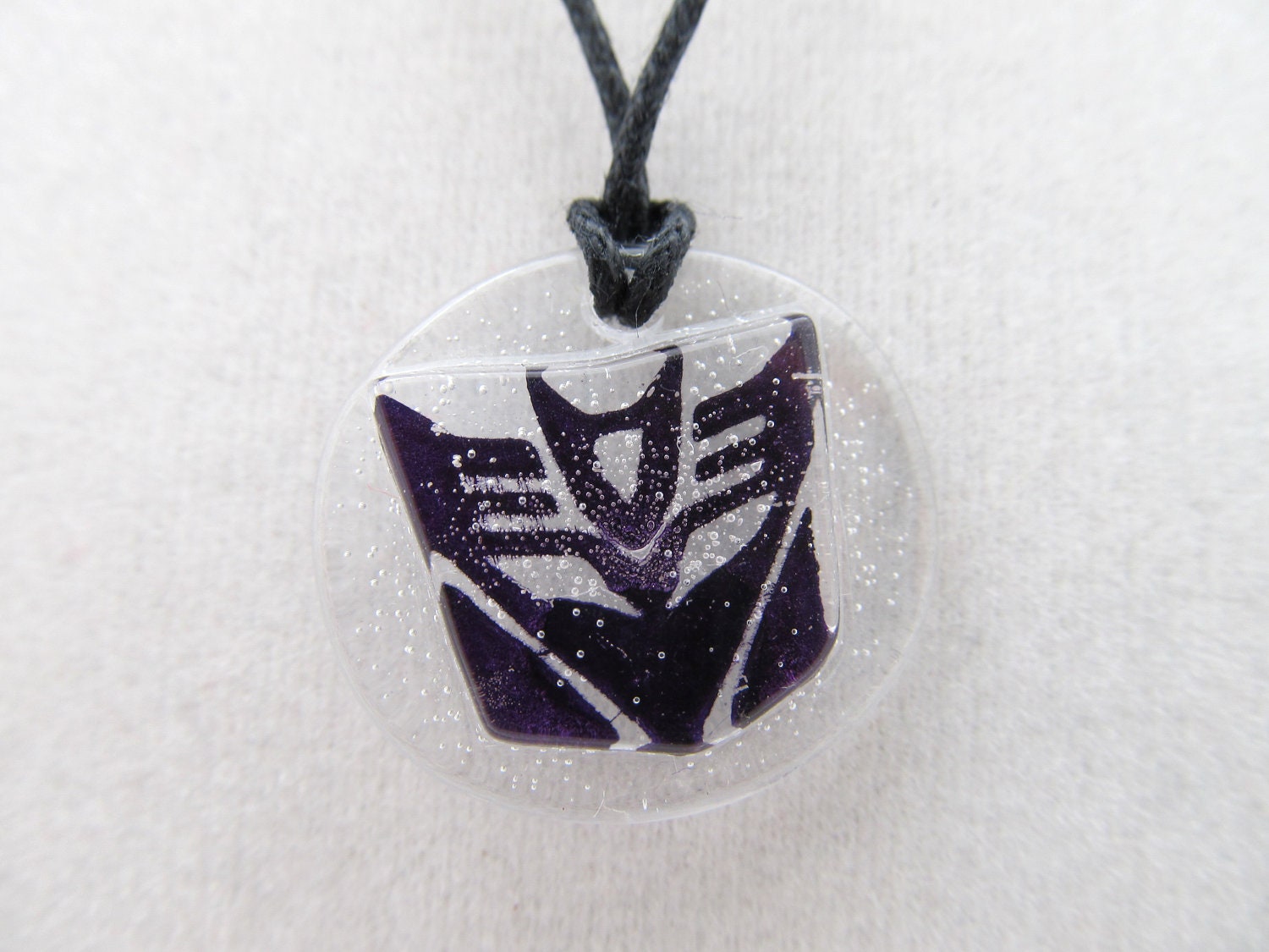 Purple Decepticon adjustible cord necklace