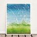 watercolor painting, shooting stars, green, blue, wishes, original painting