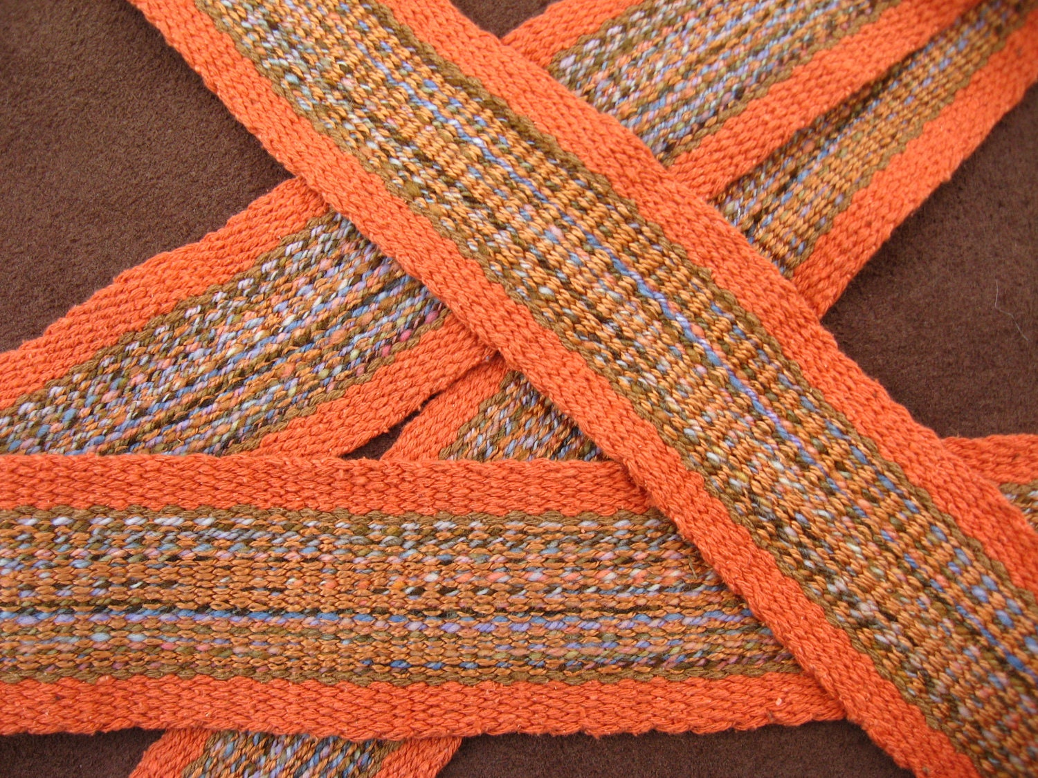 Woven Sash Silk with Handspun Wool and Silk Blend