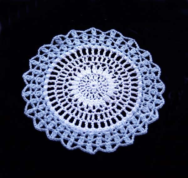Blue Ice Crochet Lace Accent Doily, Fresh Home Decor, Handmade