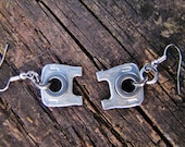 Upcycled, original design, lightweight metal dangle Earrings
