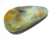 Australian Boulder Opal Cabochon -  Modified Trillion With Landscape  - Rare Mustard