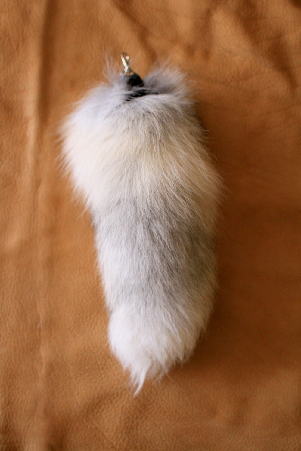 RESERVED - Moving Shop Sale - Recycled Golden Island Fox Fur Tail for Keychain or Belt Loops