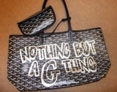 NOTHING BUT A G THING Goyard Inspired Tagged Tote Bag - Wearable Art - Made to Order