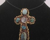 Thin Wire Cross Pendant and Brooch